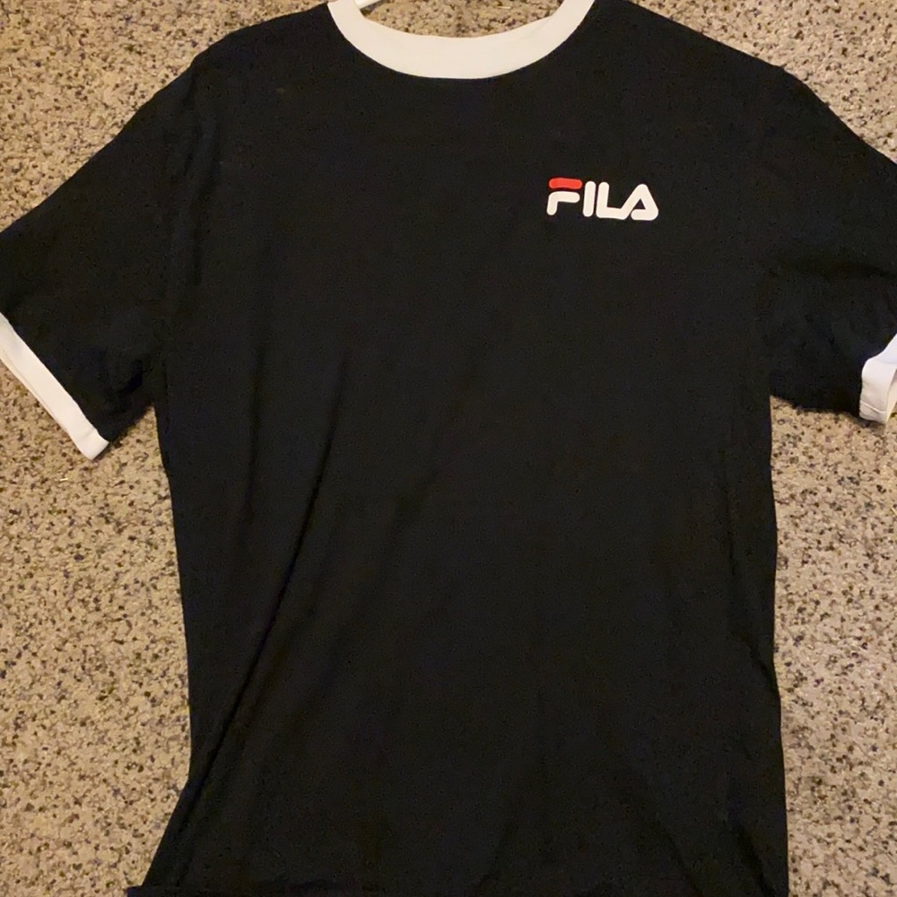 Black and white filas shirt
